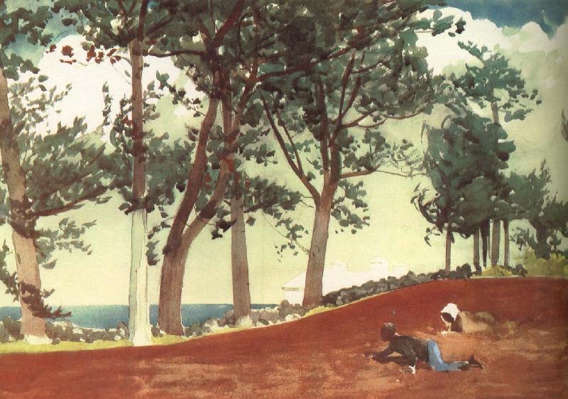 Winslow Homer Houses and trees France oil painting art